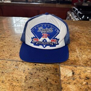 Rare Vintage Los Angeles Dodgers 25th Anniversary MLB YoungAn Snapback Hat Cap